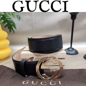 Authentic Gucci Dark Brown Leather Belt W Dust Bag
